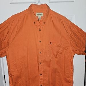 Men's Size Large Eddie Bauer Orange Button Down